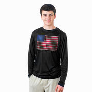 Baseball Long Sleeve Performance Tee - Patriotic Baseball