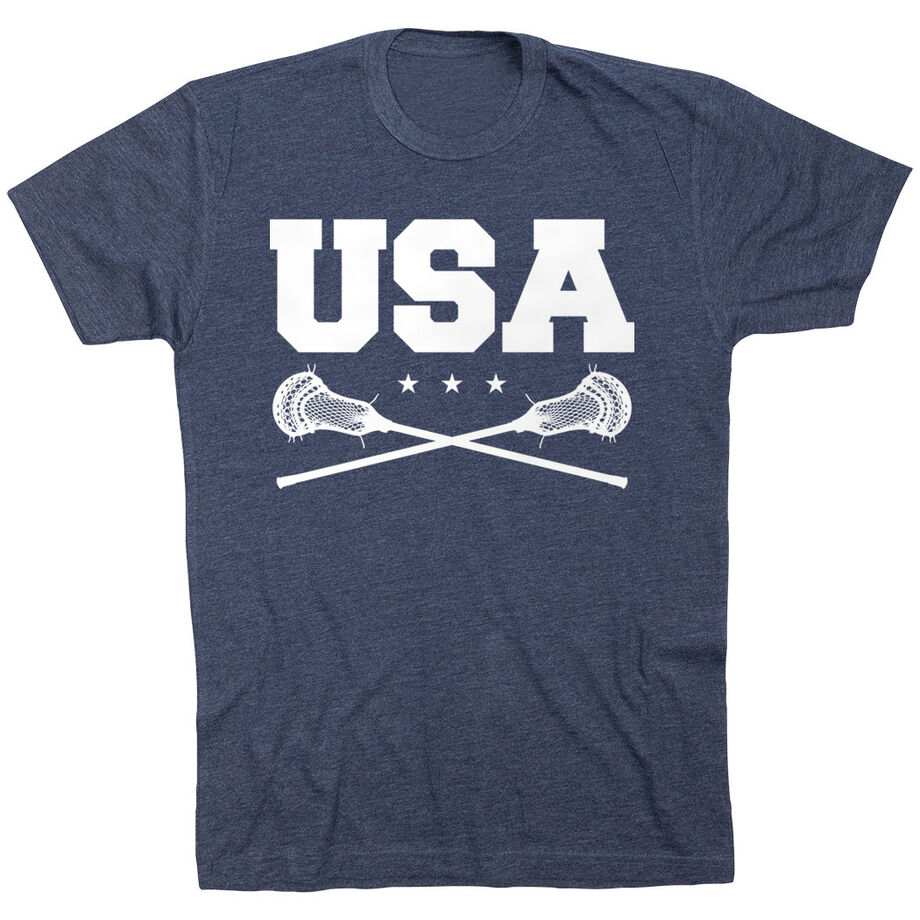 Guys Lacrosse Short Sleeve T-Shirt - USA