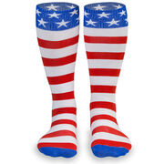 Woven Yakety Yak! Knee High Socks - USA Stripes