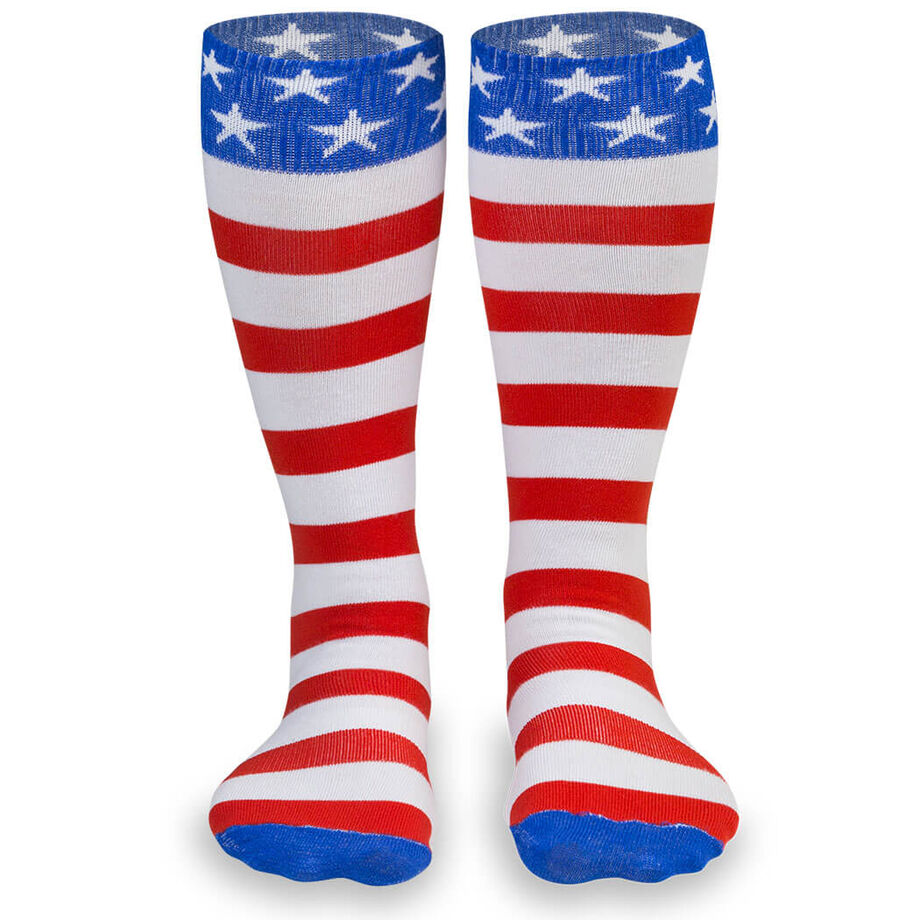 Woven Yakety Yak! Knee High Socks - USA Stripes
