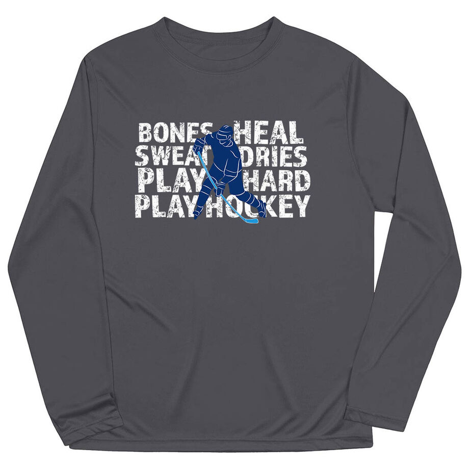 Hockey Long Sleeve Performance Tee - Bones Heal Hockey