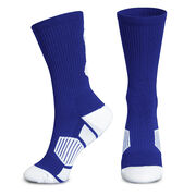 Basketball Woven Mid-Calf Socks - Player (Royal Blue/White)