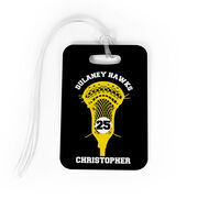 Guys Lacrosse Bag/Luggage Tag - Custom Number Stick Head