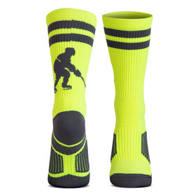 Hockey Woven Mid-Calf Socks - Player (Neon/Gray)