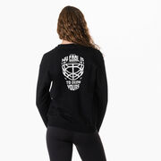 Hockey Crewneck Sweatshirt - My Goal is to Deny Yours Goalie Mask (Back Design)