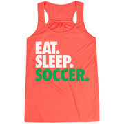 Soccer Flowy Racerback Tank Top - Eat Sleep Soccer (Bold Text)