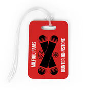 Snowboarding Bag/Luggage Tag - Personalized Text with Crossed Boards