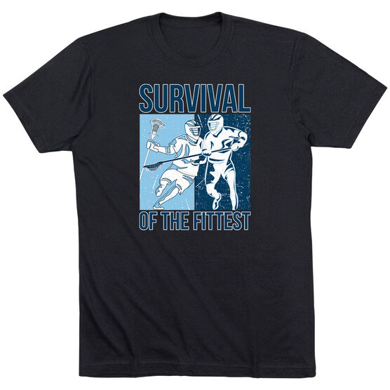 Guys Lacrosse Short Sleeve T-Shirt - Survival of the Fittest
