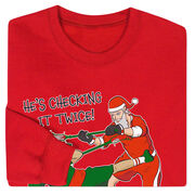 Guys Lacrosse Crewneck Sweatshirt - Checking It Twice Lacrosse