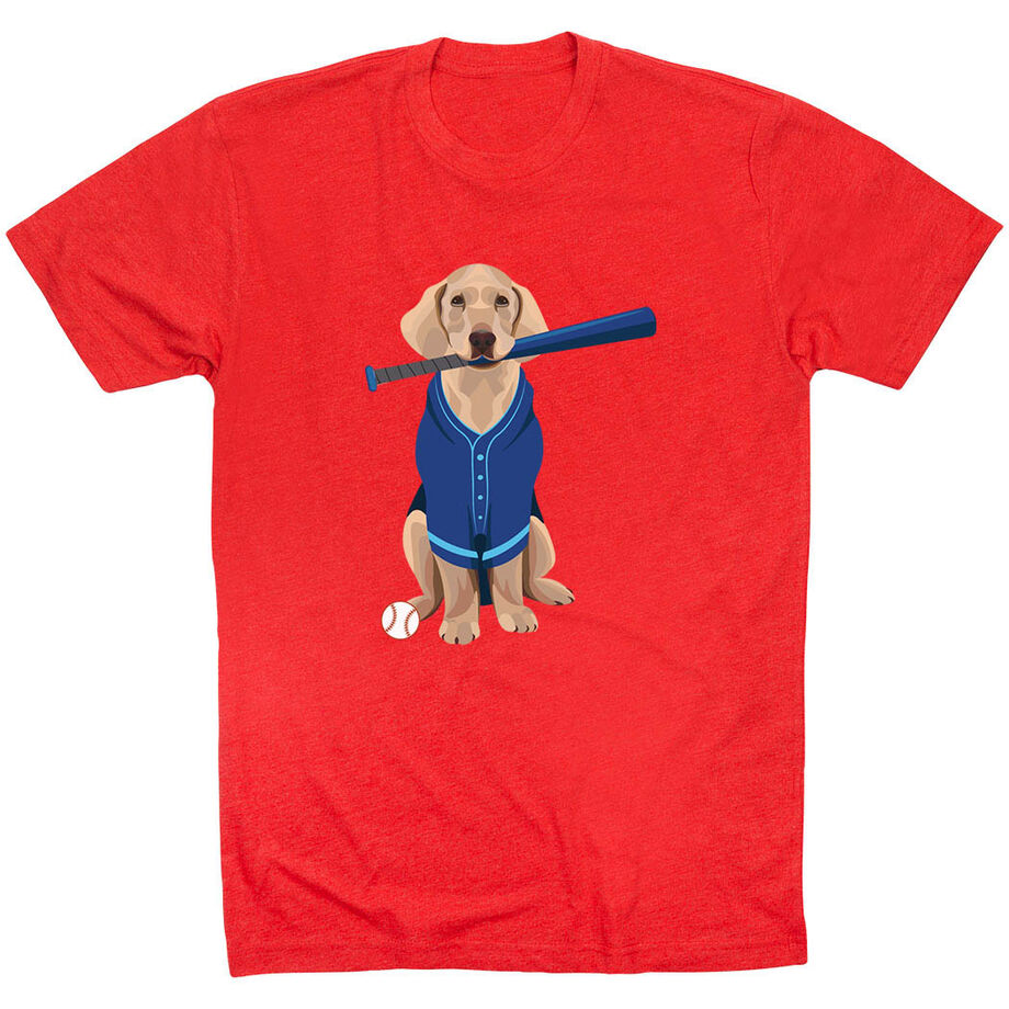 Baseball Short Sleeve T-Shirt - Dinger the Baseball Dog