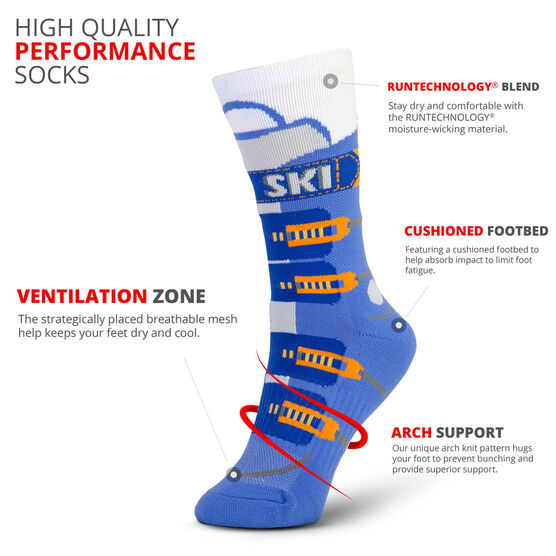 Skiing Woven Mid-Calf Socks - Ski Boot | ChalkTalkSPORTS