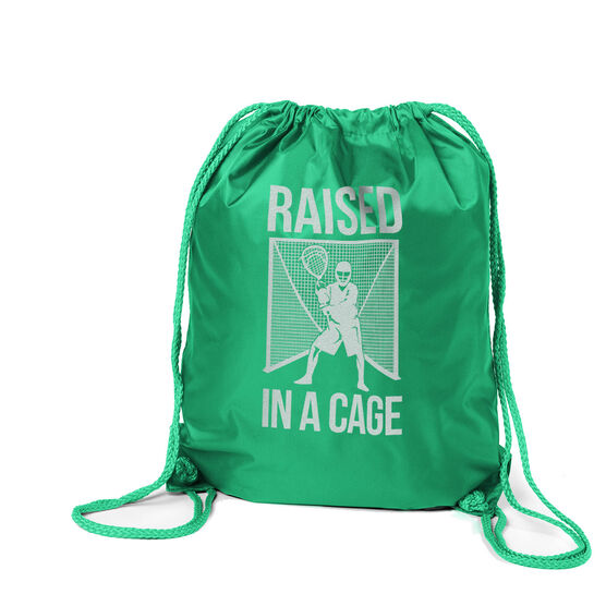 Raised in a Cage Lacrosse Sport Pack Cinch Sack