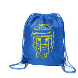 Hockey Drawstring Backpack - Have An Ice Day Smiley Face