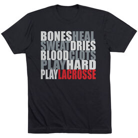 Guys Lacrosse Short Sleeve T-Shirt - Bones Saying