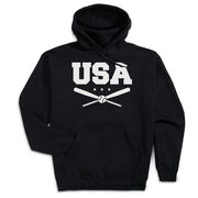 Baseball Hooded Sweatshirt - USA Baseball [Youth Large/Black] - SS