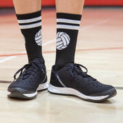 Volleyball Woven Mid-Calf Socks - Ball (Black/White)