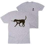 Guys Lacrosse Short Sleeve T-Shirt - Max The Lax Dog (Back Design)