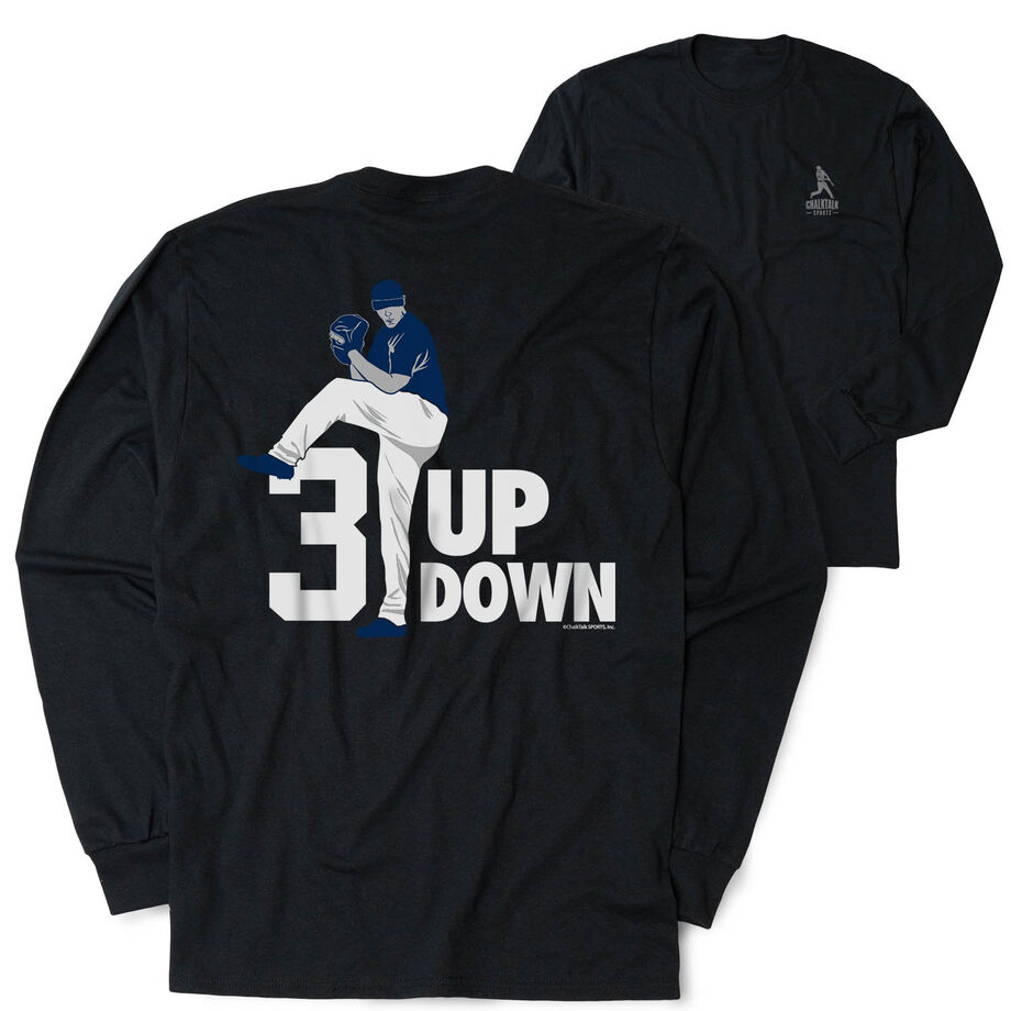 Baseball Tshirt Long Sleeve - 3 Up 3 Down  (Back Design)
