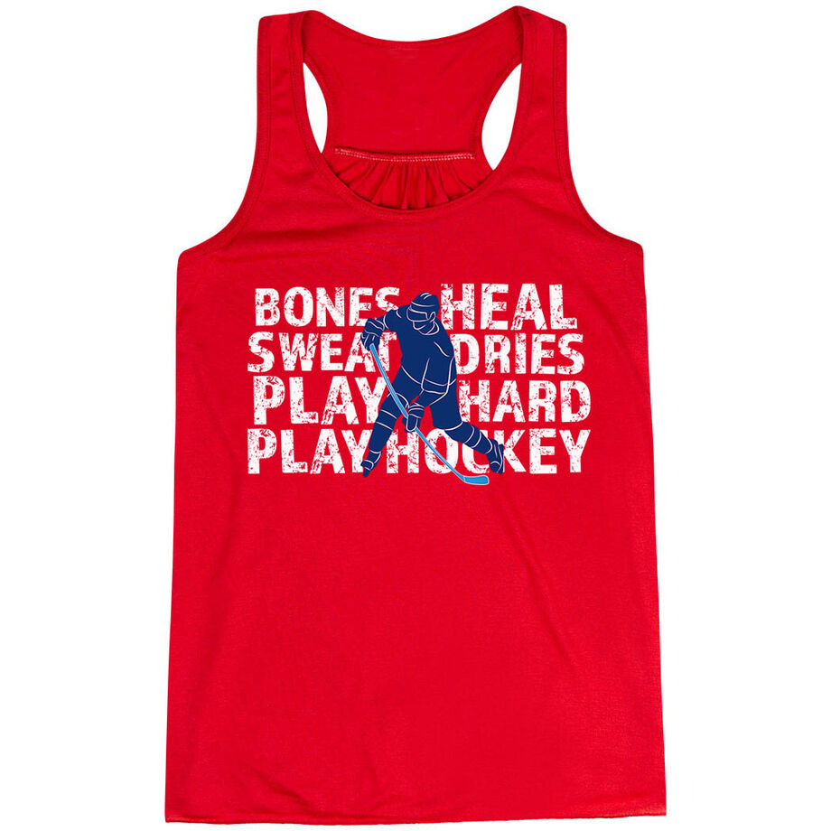 Hockey Flowy Racerback Tank Top - Bones Heal Hockey