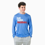 Baseball Long Sleeve Performance Tee - Eat. Sleep. Baseball.