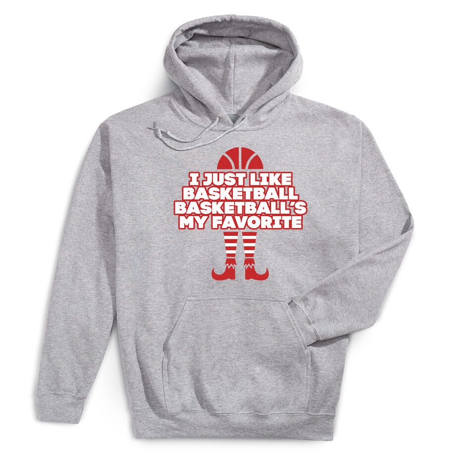 Basketball Hooded Sweatshirt - Basketball's My Favorite - Personalization Image