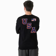 Hockey Crewneck Sweatshirt - Hockey USA Gold (Back Design)