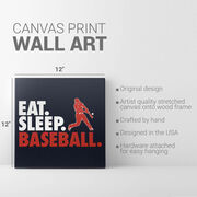 Baseball Canvas Wall Art - Eat Sleep Baseball