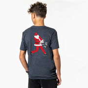 Baseball Short Sleeve T-Shirt - Home Run Santa (Back Design)