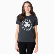 Running Short Sleeve T-Shirt - Kiss Me I am a Runner Shamrock