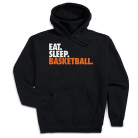 Basketball Hooded Sweatshirt - Eat. Sleep. Basketball. [Youth Small/Black] - SS