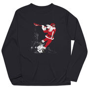 Guys Lacrosse Long Sleeve Performance Tee - Santa Laxer