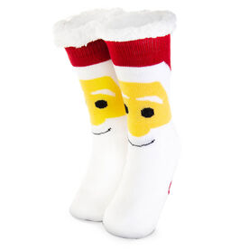 Santa Slipper Socks with Sherpa Lining