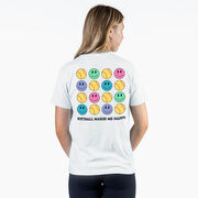 Softball Short Sleeve T-Shirt - Softball Makes Me Happy (Back Design)