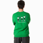 Guys Lacrosse Crewneck Sweatshirt - Laxin' With My Gnomies (Back Design)