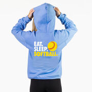 Softball Hooded Sweatshirt - Eat. Sleep. Softball (Back Design)
