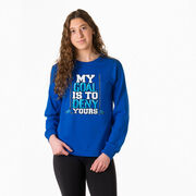 Hockey Tshirt Long Sleeve - My Goal Is To Deny Yours (Blue/Black)