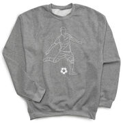 Soccer Crewneck Sweatshirt - Soccer Guy Player Sketch