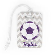 Soccer Bag/Luggage Tag - Personalized Glitter Soccer Ball