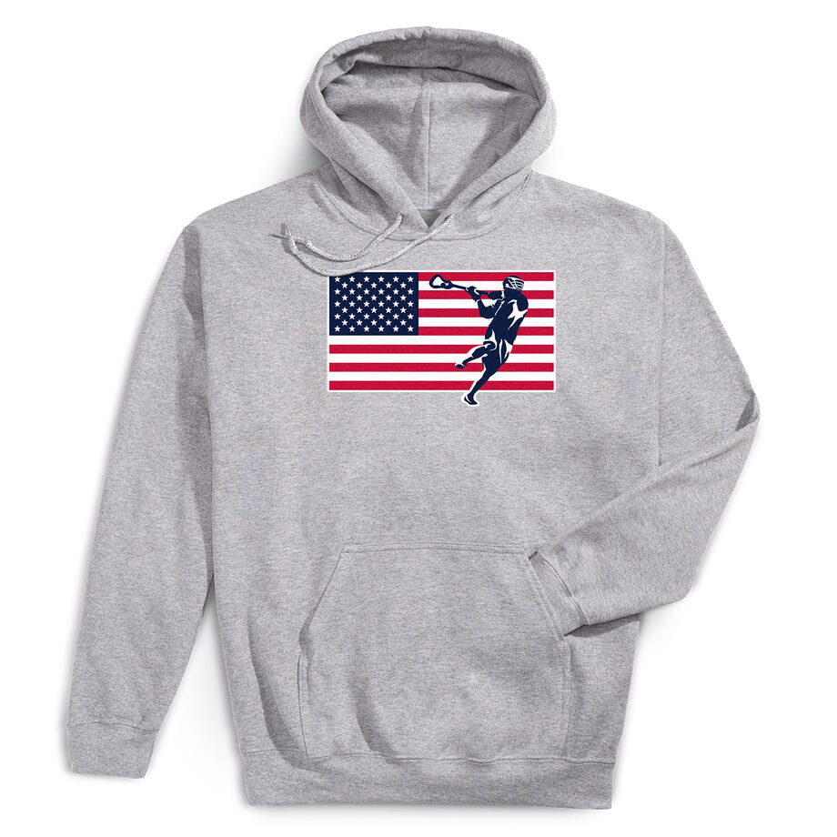 Guys Lacrosse Hooded Sweatshirt - Patriotic Lacrosse