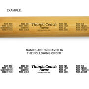 Engraved Mini Softball Bat - Thanks Coach With Roster