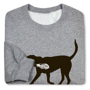 Guys Lacrosse Crewneck Sweatshirt - Max The LAX Dog