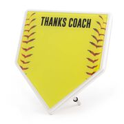 Premier Wooden Softball Home Plate Plaque - Thanks Coach