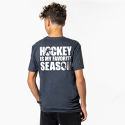 Hockey Short Sleeve T-Shirt - Hockey Is My Favorite Season (Back Design)