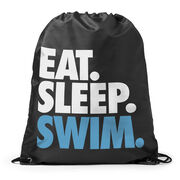 Swimming Drawstring Backpack Eat. Sleep. Swim.