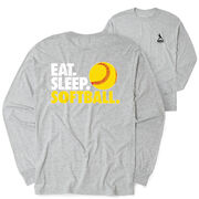 Softball Tshirt Long Sleeve - Eat. Sleep. Softball (Back Design)