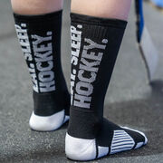 Hockey Woven Mid-Calf Socks - Eat. Sleep. Hockey