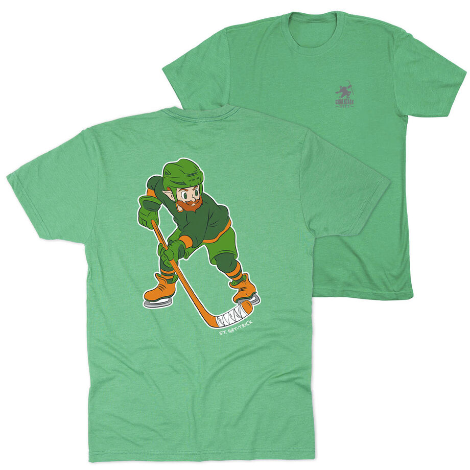 Hockey Short Sleeve T-Shirt - St. Hat-Trick (Back Design) 