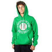 Baseball Hooded Sweatshirt - I'd Rather Be Playing Baseball Distressed