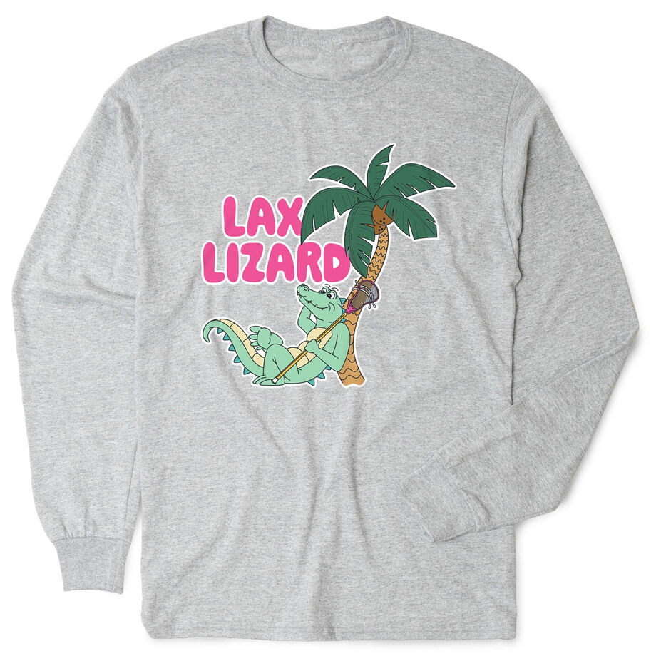 Guys Lacrosse Tshirt Long Sleeve - Lax Lizard