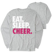 Cheerleading Tshirt Long Sleeve - Eat. Sleep. Cheer (Back Design)